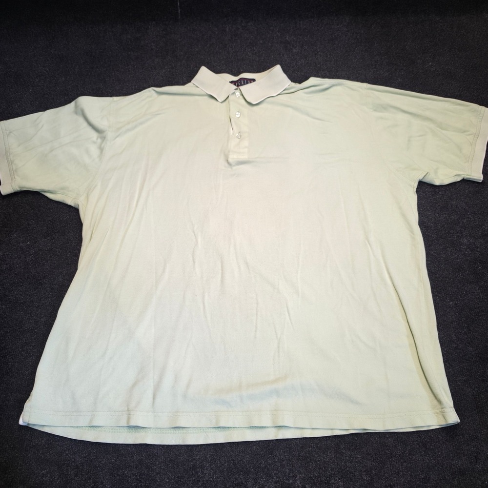 Overton Mens Polo Shirt XL Light Green Pima Mercerized Cotton‎ Short Sleeve Golf